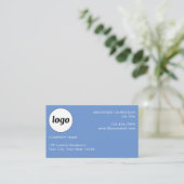 Einfache Logos und Text blau Visitenkarte (Stehend Vorderseite)