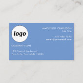 Einfache Logos und Text blau Visitenkarte (Vorderseite)