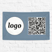 Einfache Logos und Text Business QR Code Dusty Blu Banner