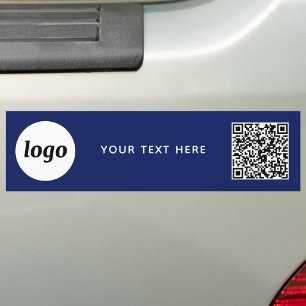 Einfache Logos und Text Business QR Code Navy Blue Autoaufkleber