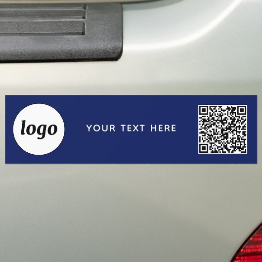 Einfache Logos und Text Business QR Code Navy Blue Autoaufkleber