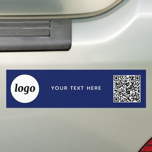 Einfache Logos und Text Business QR Code Navy Blue Autoaufkleber