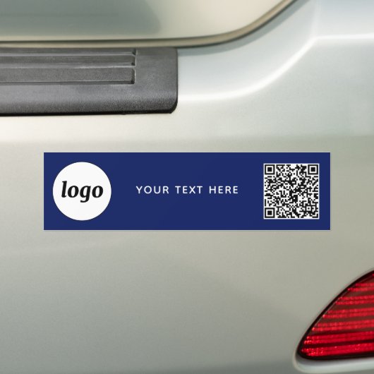 Einfache Logos und Text Business QR Code Navy Blue Autoaufkleber (Auf Auto)