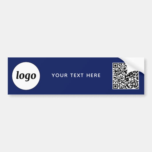 Einfache Logos und Text Business QR Code Navy Blue Autoaufkleber (Vorne)