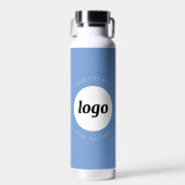 Einfache Logos und Text Business Sky Blau Trinkflasche (Vorne)