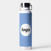 Einfache Logos und Text Business Sky Blau Trinkflasche (Rückseite)