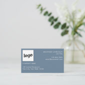 Einfache Logos und Text dunkelblau grau Visitenkarte (Stehend Vorderseite)