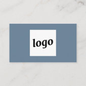 Einfache Logos und Text dunkelblau grau Visitenkarte (Rückseite)