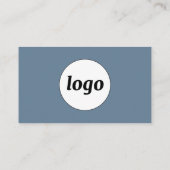 Einfache Logos und Text dunkelblau grau Visitenkarte (Rückseite)