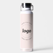 Einfache Logos und Text für Unternehmen - Rosa Far Trinkflasche (Rückseite)
