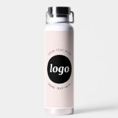 Einfache Logos und Text für Unternehmen - Rosa Far Trinkflasche (Rückseite)
