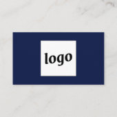 Einfache Logos und Text Navy Blue Visitenkarte (Rückseite)
