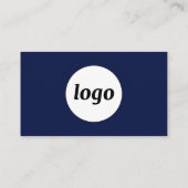 Einfache Logos und Text Navy Blue Visitenkarte (Rückseite)