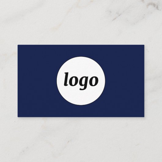Einfache Logos und Text Navy Blue Visitenkarte (Rückseite)