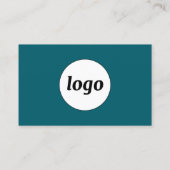 Einfache Logos und Text-QR-Code Aquamarin grün Visitenkarte (Rückseite)