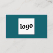 Einfache Logos und Text-QR-Code Aquamarin grün Visitenkarte (Rückseite)