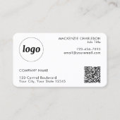 Einfache Logos und Text-QR-Code Beruflich Visitenkarte (Vorderseite)
