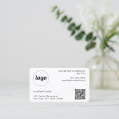 Einfache Logos und Text-QR-Code Beruflich Visitenkarte (Stehend Vorderseite)