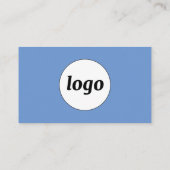 Einfache Logos und Text-QR-Code Blau Visitenkarte (Rückseite)