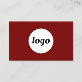 Einfache Logos und Text QR Code Burgundy Red Visitenkarte (Rückseite)