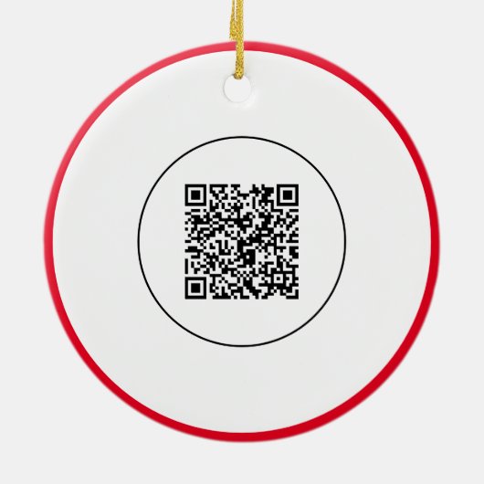Einfache Logos und Text-QR-Code Keramik Ornament (Hinten)