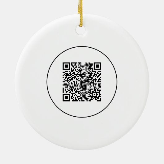 Einfache Logos und Text-QR-Code Keramik Ornament (Hinten)