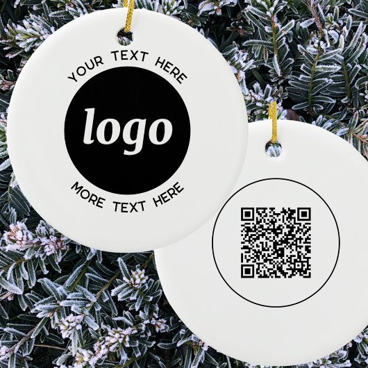 Einfache Logos und Text-QR-Code Keramik Ornament