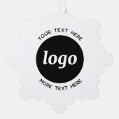 Einfache Logos und Text-QR-Code Ornament Karte (Vorderseite)