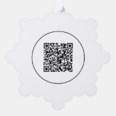 Einfache Logos und Text-QR-Code Ornament Karte (Rückseite)