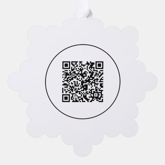 Einfache Logos und Text-QR-Code Ornament Karte (Rückseite)