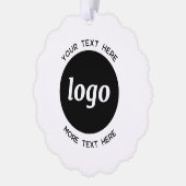 Einfache Logos und Text-QR-Code Ornament Karte (Links)