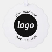 Einfache Logos und Text-QR-Code Ornament Karte (Vorderseite)