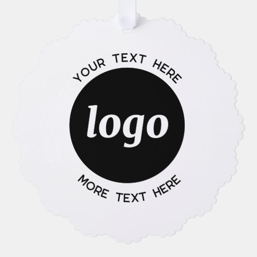 Einfache Logos und Text-QR-Code Ornament Karte (Vorderseite)