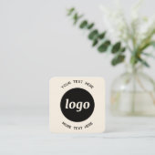 Einfache Logos und Text-QR-Code Quadratische Visitenkarte (Stehend Vorderseite)