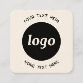 Einfache Logos und Text-QR-Code Quadratische Visitenkarte (Vorderseite)