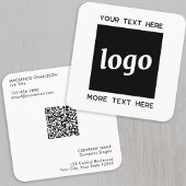 Einfache Logos und Text-QR-Code Quadratische Visitenkarte