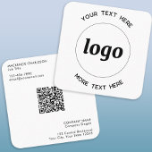 Einfache Logos und Text-QR-Code Quadratische Visitenkarte