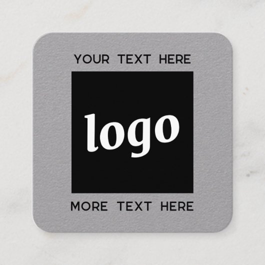 Einfache Logos und Text-QR-Code Quadratische Visitenkarte (Vorderseite)