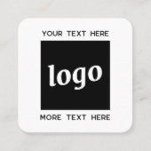 Einfache Logos und Text-QR-Code Quadratische Visitenkarte (Vorderseite)