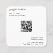 Einfache Logos und Text-QR-Code Quadratische Visitenkarte (Rückseite)