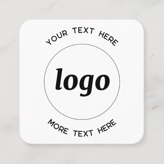 Einfache Logos und Text-QR-Code Quadratische Visitenkarte (Vorderseite)