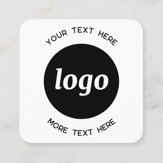 Einfache Logos und Text-QR-Code Quadratische Visitenkarte (Vorderseite)