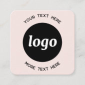 Einfache Logos und Text-QR-Code Rosa Quadratische Visitenkarte (Vorderseite)