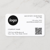 Einfache Logos und Text-QR-Code Visitenkarte (Vorderseite)