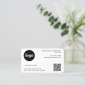 Einfache Logos und Text-QR-Code Visitenkarte (Stehend Vorderseite)