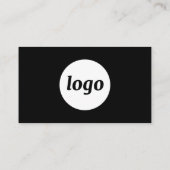 Einfache Logos und Text schwarz Visitenkarte (Rückseite)