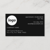 Einfache Logos und Text schwarz Visitenkarte (Vorderseite)