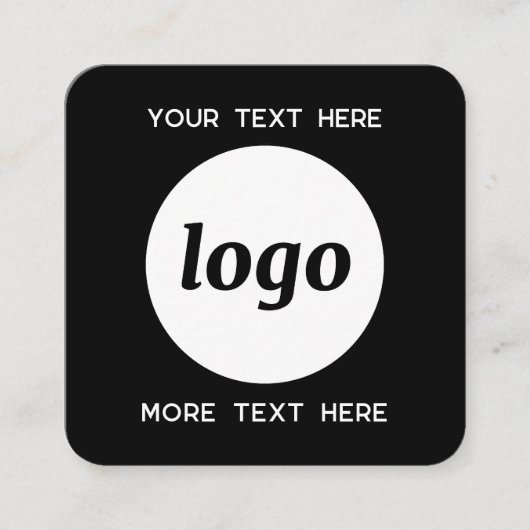 Einfache Logos und Text-Werbekarte Quadratische Visitenkarte (Vorderseite)