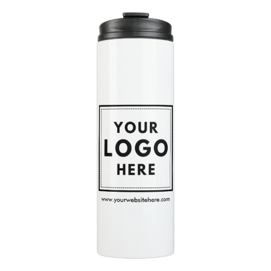 Einfache Logos und Website Thermosbecher (Vorderseite)