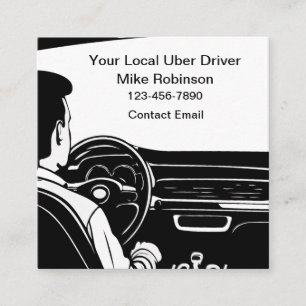 Einfache lokale Uber-Fahrer-Theme-Geschäftskarten Quadratische Visitenkarte